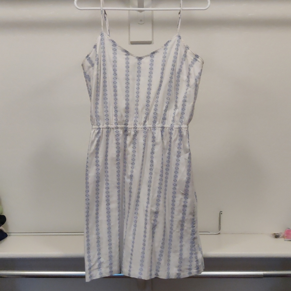 Strappy summer dress blue white j crew